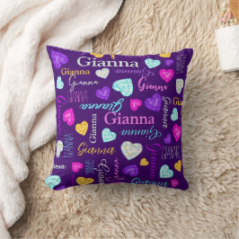 カスタムネーム入り宝石のハート Gianna クッション