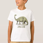 カスタムネーム入り恐竜キッズTシャツ Tシャツ (正面)