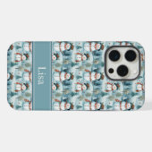 カスタムネーム入り雪だるま柄スマホケース iPhoneケース (裏面横)