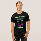 カスタムネーム入り面白いアイスの夏ジレンマネオンティー トライブレンドTシャツ (正面全面)