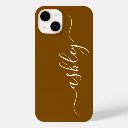 カスタムネーム入り高級ゴールドブラウン携帯ケース Case-Mate iPhoneケース (裏面)