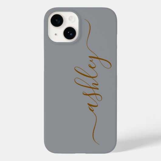 カスタムネーム入り高級ソフトグレー携帯ケース Case-Mate iPhoneケース (裏面)