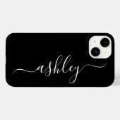 カスタムネーム入り高級ブラックフォンケース Case-Mate iPhoneケース (裏面 (横))