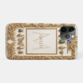 カスタムネーム入り高級ボタニカルフレーム Case-Mate iPhoneケース (裏面(横))