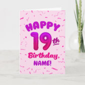 カスタムネーム入り19歳誕生日カード カード (正面)