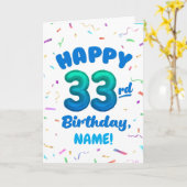 カスタムネーム入り33歳の誕生日お祝いカード カード (黄色い花)