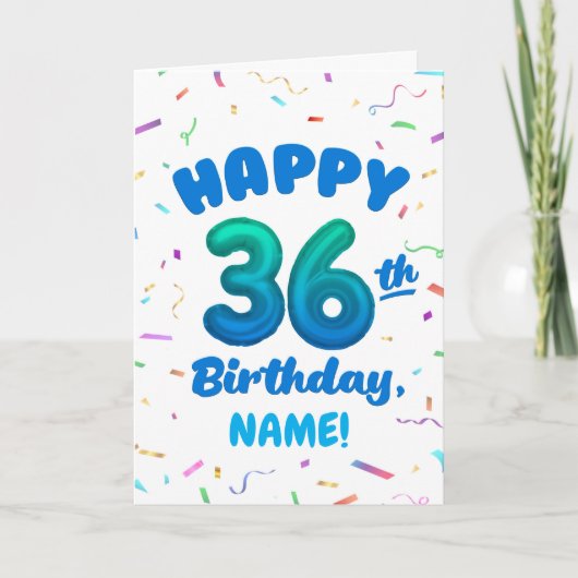 カスタムネーム入り36歳の誕生日おめでとうカード カード (正面)