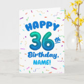 カスタムネーム入り36歳の誕生日おめでとうカード カード (黄色い花)