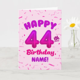 カスタムネーム入り44歳の誕生日お祝いカード カード