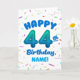 カスタムネーム入り44歳の誕生日カード カード