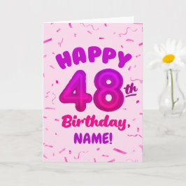 カスタムネーム入り48歳の誕生日カード カード