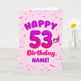カスタムネーム入り53歳の誕生日カード カード