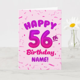 カスタムネーム入り56歳の誕生日カード カード