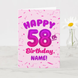 カスタムネーム入り58歳の誕生日カード カード