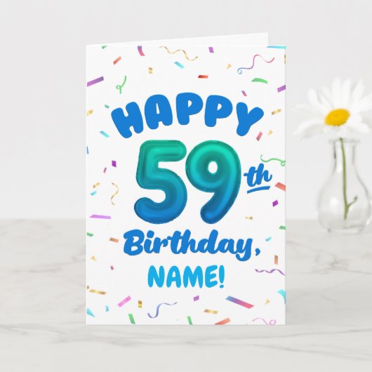 カスタムネーム入り59歳の誕生日カード カード (小さな植物)