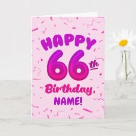 カスタムネーム入り66歳の誕生日カード カード