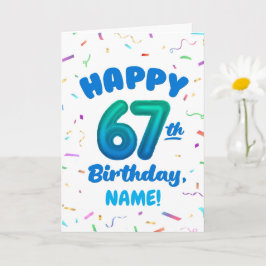 カスタムネーム入り67歳の誕生日カード カード