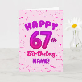 カスタムネーム入り67歳の誕生日カード カード