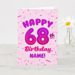 カスタムネーム入り68歳の誕生日カード カード