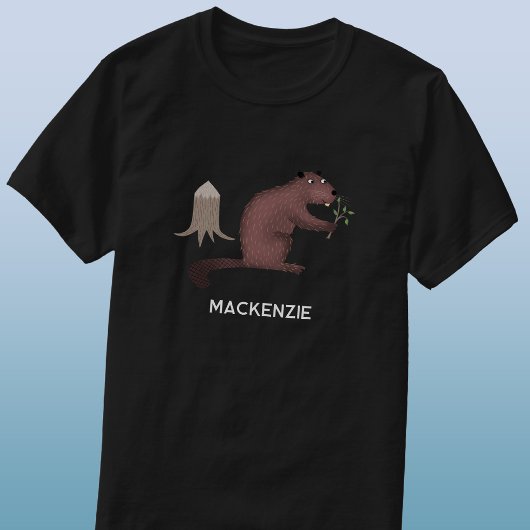 カスタムネーム入り かわいいビーバー Tシャツ