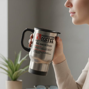 カスタムネーム入り 楽しいコーヒーの処方箋ギフト トラベルマグ