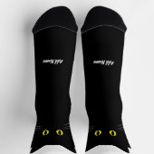 カスタムネーム入り 黒猫ソックス - かわいいギフト ソックス (上部)