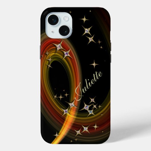 カスタムネーム入り Twinkle Little Star - キラキラアート Case-Mate iPhoneケース (裏面)