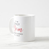 カスタムネーム入りCrazy Mom コーヒーマグカップ (正面左)