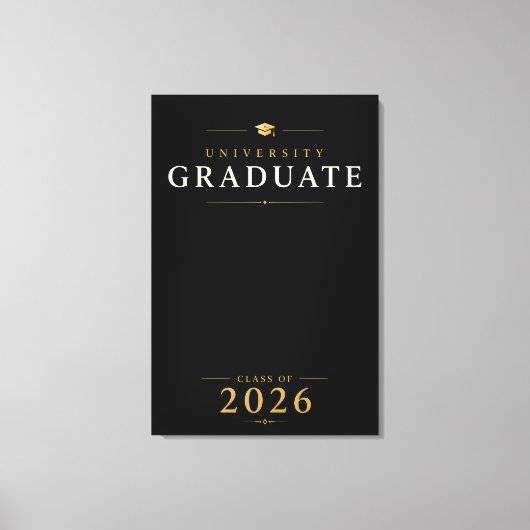 カスタムネーム大学卒業2026 キャンバスプリント (正面)