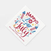 カスタムネーム愛国的な7月4日 スタンダードランチョンナプキン (角)