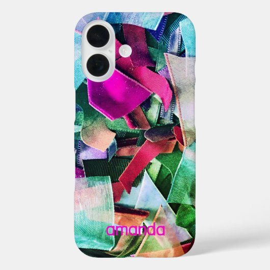 カスタムネーム抽象的な虹色のカラフルな3D効果 Case-Mate iPhoneケース (裏面)