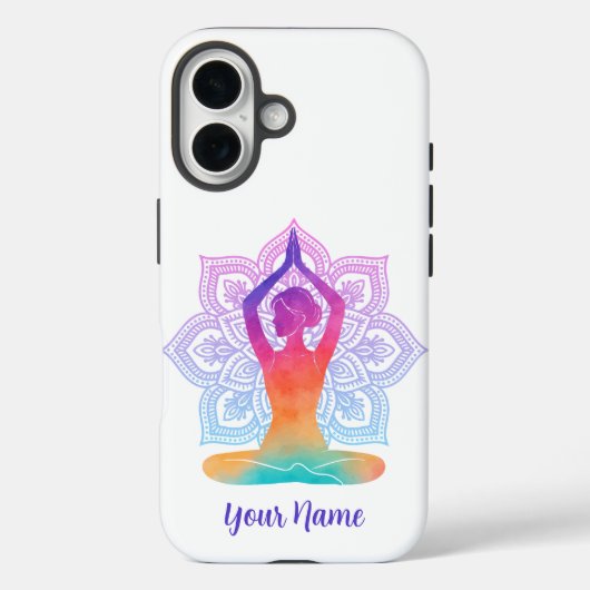 カスタムネーム曼荼羅ヨガiPhoneケース Case-Mate iPhoneケース (裏面)