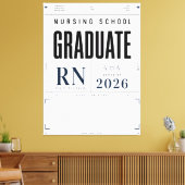 カスタムネーム看護学校卒業 RN 2026 キャンバスプリント (インサイチュ (リビング))