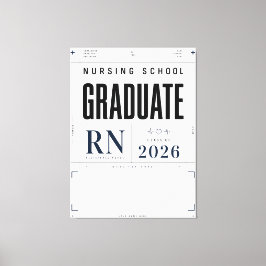 カスタムネーム看護学校卒業 RN 2026 キャンバスプリント