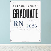 カスタムネーム看護学校卒業 RN 2026 キャンバスプリント (インサイチュ (ウッドフロア))