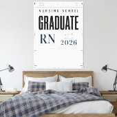 カスタムネーム看護学校卒業 RN 2026 キャンバスプリント (インサイチュ (寝室))