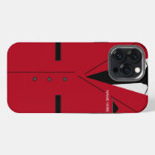 カスタムネーム赤いスーツ ネクタイ 楽しい iPhoneケース (裏面横)
