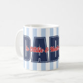 カスタムネーム おしゃれストライプ Daddy To コーヒーマグカップ (正面左)