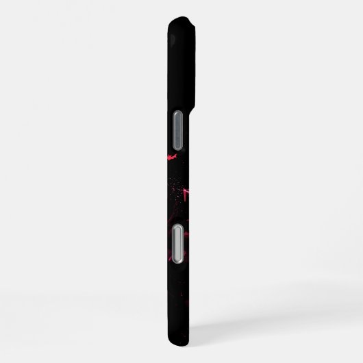 カスタムネーム かわいいゴシック ピンクハート クモの巣 iPhoneケース (右側面)