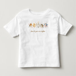 カスタムネーム かわいいダンスバード 水彩 トドラー トドラーTシャツ