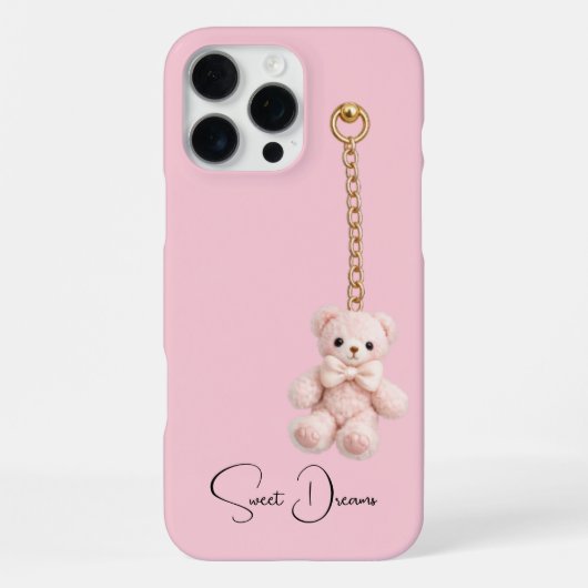 カスタムネーム かわいいテディベア iPhone 16 Pro Max カバー (裏面)