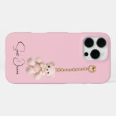 カスタムネーム かわいいテディベア iPhone 16 Pro Max カバー (裏面横)