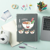 カスタムネーム かわいい カワイイ 麺類 シール (iPadカバー)