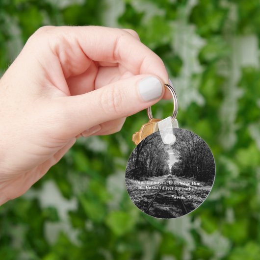 カスタムネーム ことわざ 聖書「すべての道において…」 キーホルダー (手)