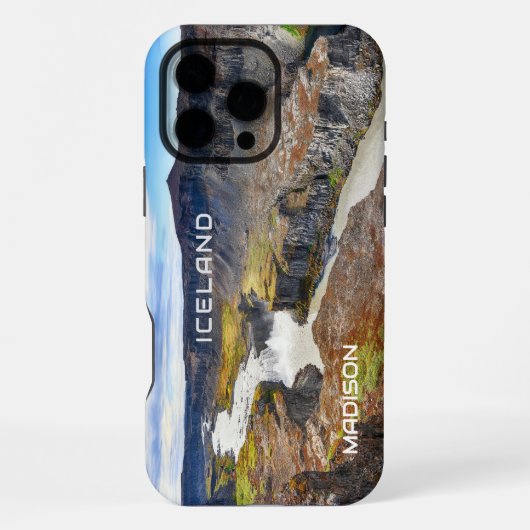 カスタムネーム アイスランド iPhoneケース (裏面)
