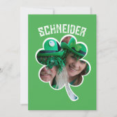 カスタムネーム アイリッシュクローバー写真 セントパトリックデー シーズンカード (正面)