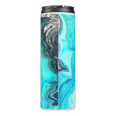 カスタムネーム アゲート宝石ジオード アート ブルー クール タンブラー (裏面)