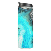 カスタムネーム アゲート宝石ジオード アート ブルー クール タンブラー (回転右)