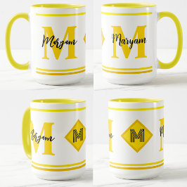 カスタムネーム＆イニシャル入り高級マグカップ マグカップ