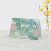 カスタムネーム イースターブレッシング 抽象花模様 カード (黄色い花)